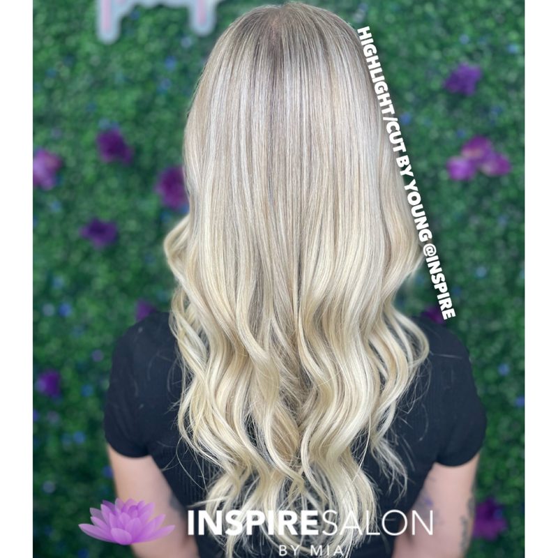 Blonde highlights by Young at Inspire Salon by Mia